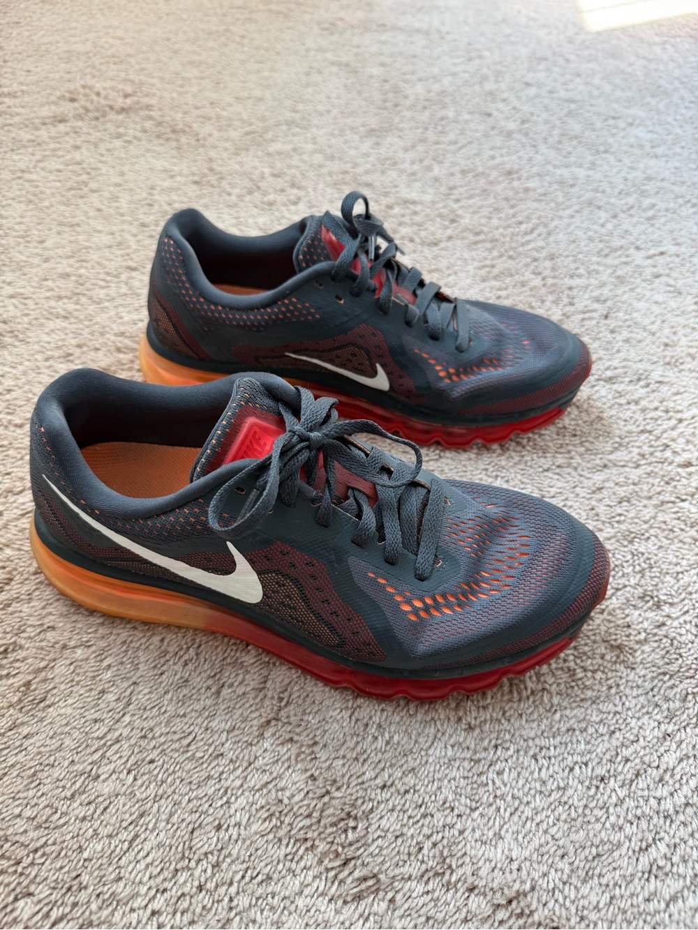 Nike Air Max Men’s Dark Gray and Orange Athletic Running Shoes
